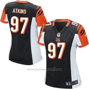 Camiseta Cincinnati Bengals Atkins Negro Nike Game NFL Mujer