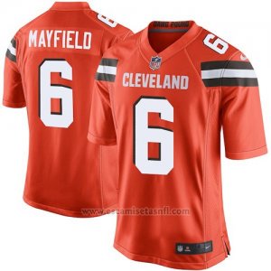 Camiseta NFL Game Hombre Cleveland Browns 6 Baker Mayfield Naranja 2018 Draft Pick