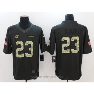 Camiseta NFL Anthracite Hombre Miami Dolphins 23 Ajayi Negro