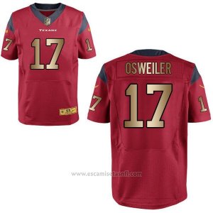 Camiseta Houston Texans Osweiler Rojo Nike Gold Elite NFL Hombre