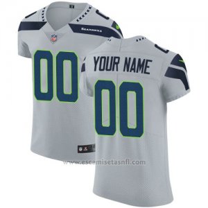 Camisetas NFL Elite Hombre Seattle Seahawks Personalizada Gris