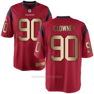 Camiseta Houston Texans Clowney Rojo Nike Gold Game NFL Hombre2