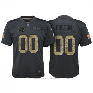 Camiseta NFL Limited Nino Carolina Panthers Personalizada 2016 Salute To Service Negro