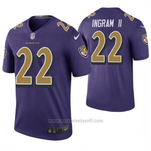 Camiseta NFL Legend Hombre Baltimore Ravens Mark Ingram Jr. Violeta Color Rush