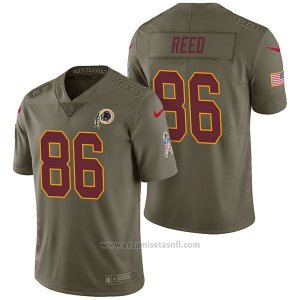 Camiseta NFL Limited Hombre Washington Redskins 86 Jordan Reed 2017 Salute To Service Verde