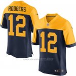 Camiseta Green Bay Packers Rodgers Profundo Azul y Amarillo Nike Elite NFL Hombre2