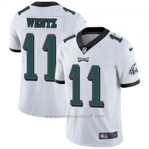 Camiseta NFL Limited Nino Philadelphia Eagles 11 Carson Wentz Blanco Stitched Vapor Untouchable