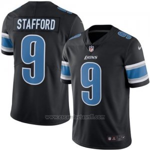 Camiseta NFL Limited Hombre Detroit Lions 9 Matthew Stafford Negro Stitched Rush