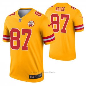 Camiseta NFL Legend Kansas City Chiefs Travis Kelce Inverted Oro