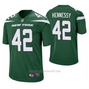 Camiseta NFL Game Hombre New York Jets Thomas Hennessy Verde 60th Aniversario