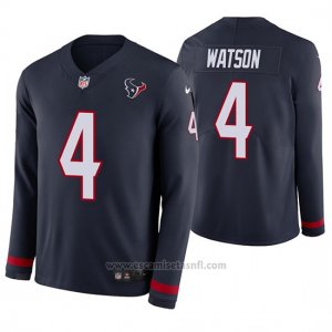 Camiseta NFL Hombre Houston Texans Deshaun Watson Azul Therma Manga Larga