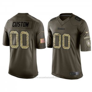 Camiseta NFL Limited Pittsburgh Steelers Personalizada Salute To Service Verde
