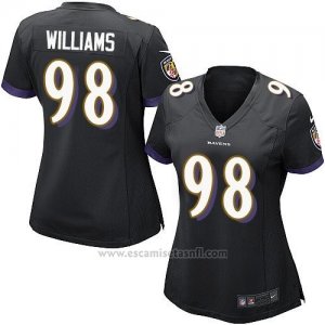 Camiseta Baltimore Ravens Williams Negro Nike Game NFL Mujer