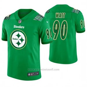 Camiseta NFL Limited Hombre Pittsburgh Steelers T.j. Watt St. Patrick's Day Verde