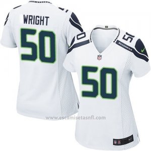 Camiseta Seattle Seahawks Wright Blanco Nike Game NFL Mujer