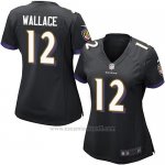 Camiseta Baltimore Ravens Wallace Negro Nike Game NFL Mujer
