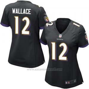 Camiseta Baltimore Ravens Wallace Negro Nike Game NFL Mujer