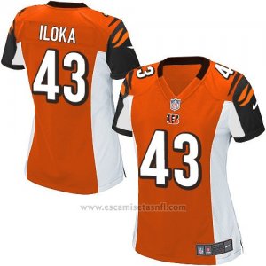 Camiseta Cincinnati Bengals Iloka Naranja Nike Game NFL Mujer