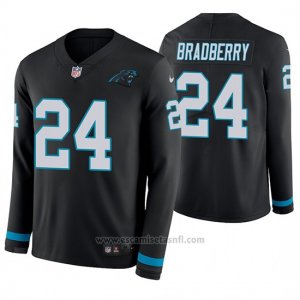 Camiseta NFL Hombre Carolina Panthers James Bradberry Negro Therma Manga Larga