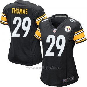 Camiseta Pittsburgh Steelers Thomas Negro Nike Game NFL Mujer