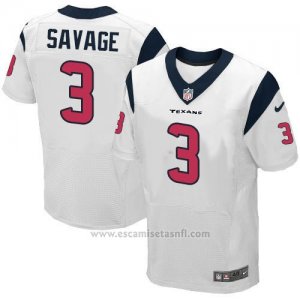 Camiseta Houston Texans Savage Blanco Nike Elite NFL Hombre