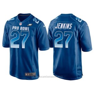Camiseta NFL Hombre Philadelphia Eagles 27 Malcolm Jenkins Azul NFC 2018 Pro Bowl