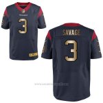 Camiseta Houston Texans Savage Profundo Azul Nike Gold Elite NFL Hombre