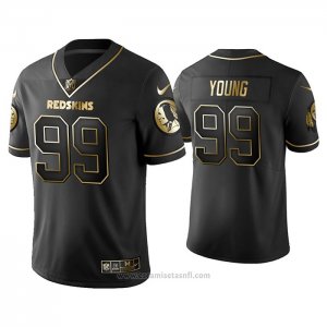 Camiseta NFL Limited Washington Redskins Chase Young Golden Edition Negro