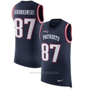 Camisetas Sin Mangas NFL Limited Hombre New England Patriots 87 Gronkowski Azul
