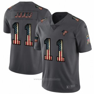 Camiseta NFL Limited Atlanta Falcons Jones Retro Flag Negro