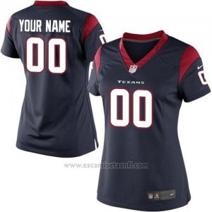 Camisetas NFL Replica Mujer Houston Texans Personalizada Azul