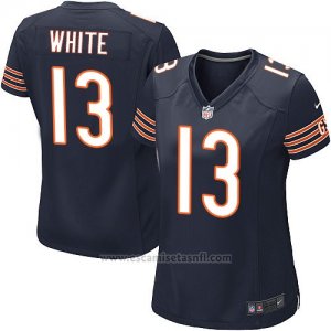 Camiseta Chicago Bears White Blanco Negro Nike Game NFL Mujer