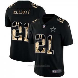 Camiseta NFL Limited Dallas Cowboys Elliott Statue of Liberty Fashion Negro