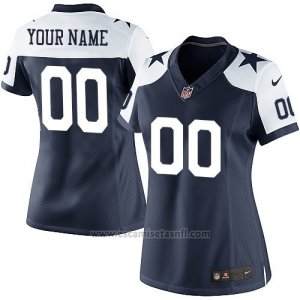 Camisetas NFL Limited Mujer Dallas Cowboys Personalizada Azul Blanco