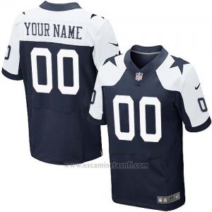 Camisetas NFL Elite Hombre Dallas Cowboys Personalizada Azul Blanco