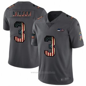 Camiseta NFL Limited Seattle Seahawks Wilson Retro Flag Negro