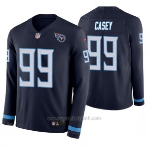 Camiseta NFL Hombre Tennessee Titans Jurrell Casey Azul Therma Manga Larga