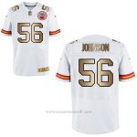 Camiseta Kansas City Chiefs Johnson Blanco Nike Gold Elite NFL Hombre