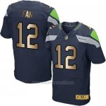 Camiseta Seattle Seahawks Fan Profundo Azul Nike Gold Elite NFL Hombre