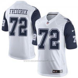 Camiseta Dallas Cowboys Frederick Blanco y Profundo Azul Nike Elite NFL Hombre