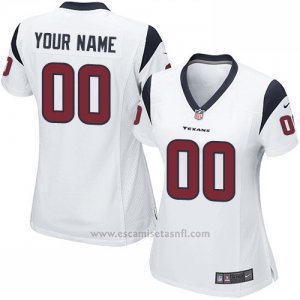 Camisetas NFL Replica Mujer Houston Texans Personalizada Blanco