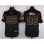 Camiseta Pittsburgh Steelers Bell Negro Nike Elite Pro Line Gold NFL Hombre