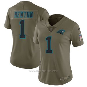 Camiseta NFL Mujer Carolina Panthers 1 Newton Verde