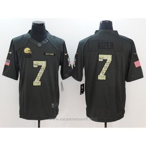 Camiseta NFL Anthracite Hombre Cleveland Browns 7 Kizer Negro
