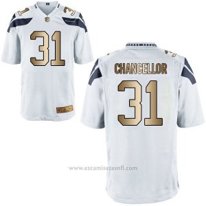 Camiseta Seattle Seahawks Chancellor Blanco Nike Gold Game NFL Hombre
