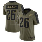 Camiseta NFL Limited Philadelphia Eagles Miles Sanders 2021 Salute To Service Verde