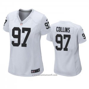 Camiseta NFL Game Mujer Las Vegas Raiders Maliek Collins Blanco