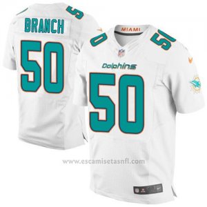 Camiseta Miami Dolphins Branch Blanco Nike Elite NFL Hombre
