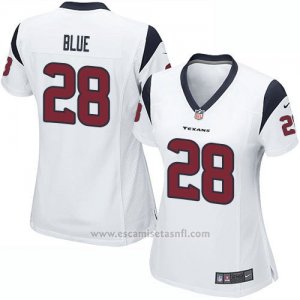 Camiseta Houston Texans Blue Blanco Nike Game NFL Mujer